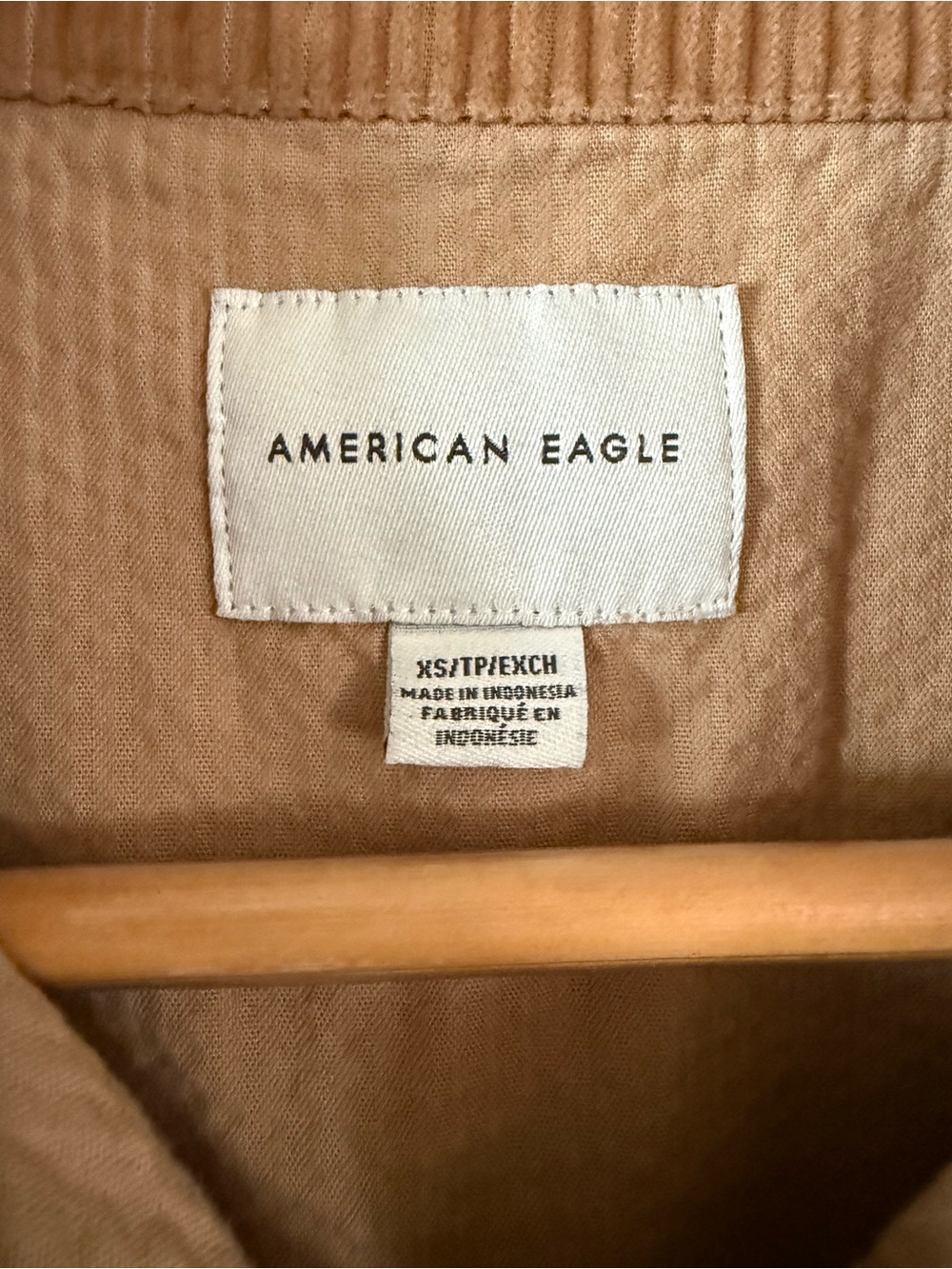 American Eagle Outfitters Corduroy Button-Down Shirt Jacket in Camel Brown - Picture 2 of 2